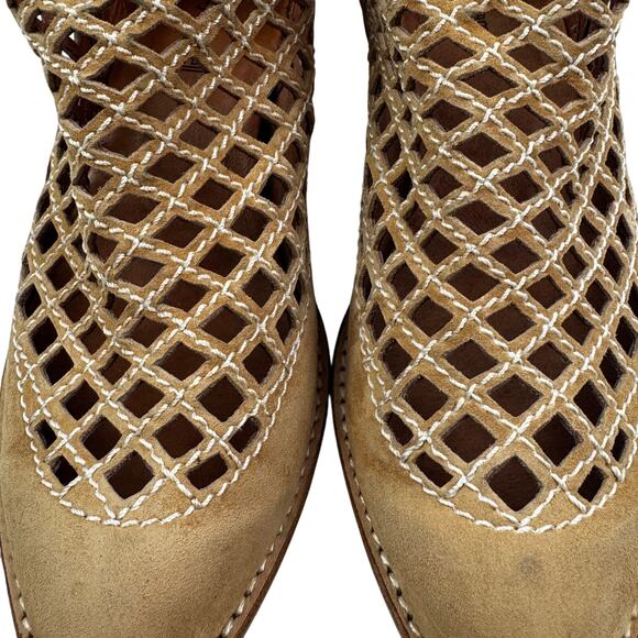 Jeffrey Campbell Taggart Laser Cut Lattice Leather Booties Women's Size 6.5 - Picture 4 of 12